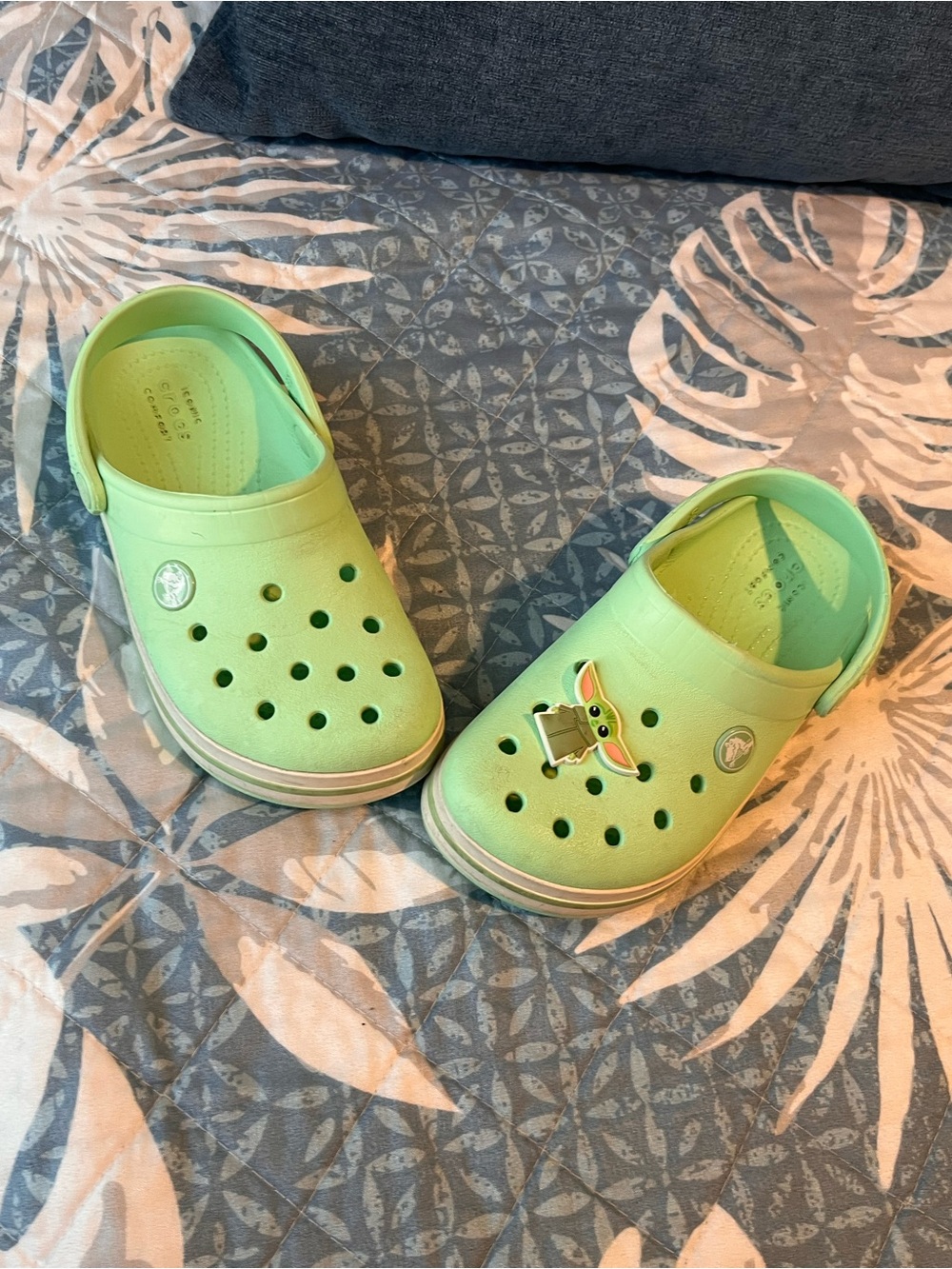 CROCS Kids Classic Clog in Mint Green with Character Charm